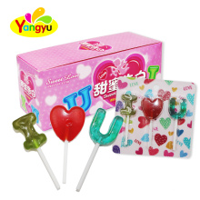Halal Sweets I Love U shape  Lollipop Valentine candy